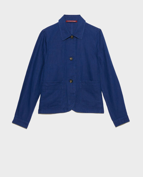 Linen jacket 0643 medieval blue 3sja184f03