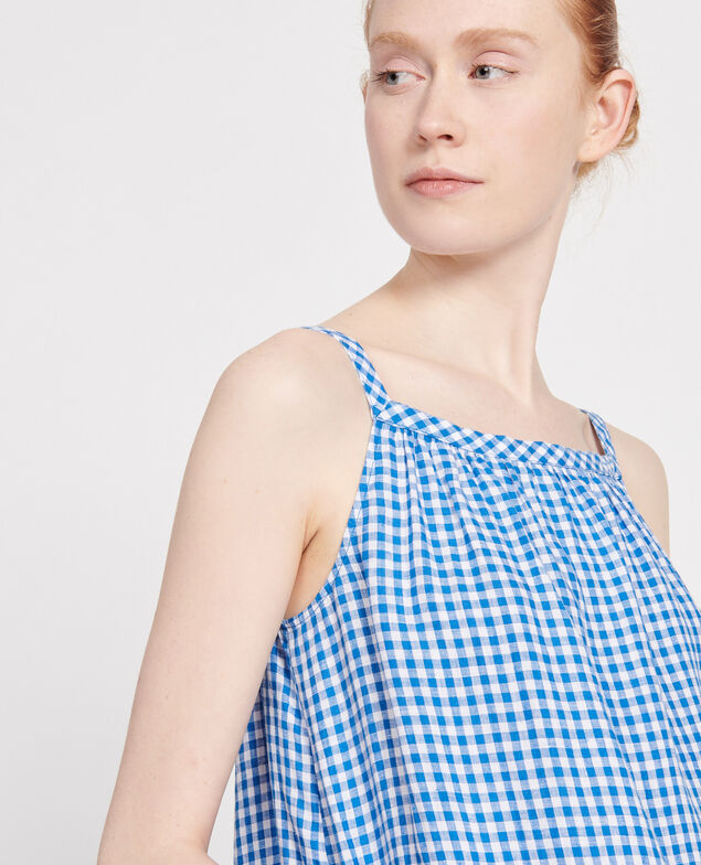Cotton dress Vichy princess blue gardenia