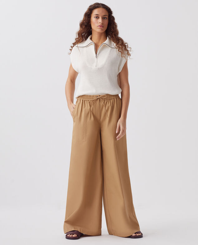 YVONNE - Loose trousers J330 cartouche beige