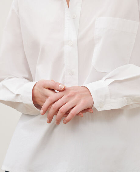 Loose cotton kaftan shirt 0007 white 3sbl018c12