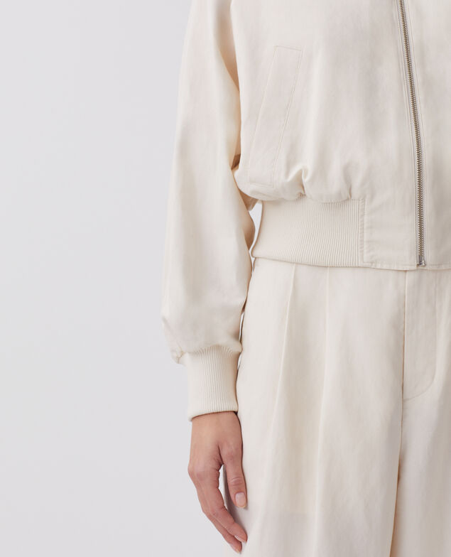 Zip-up jacket J314 beige
