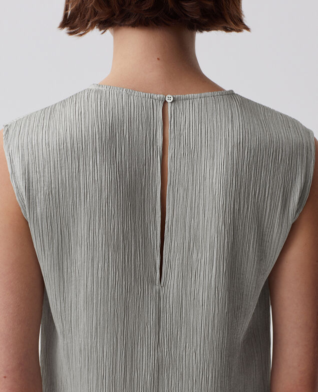 Textured sleeveless maxi dress J050 shadow gray