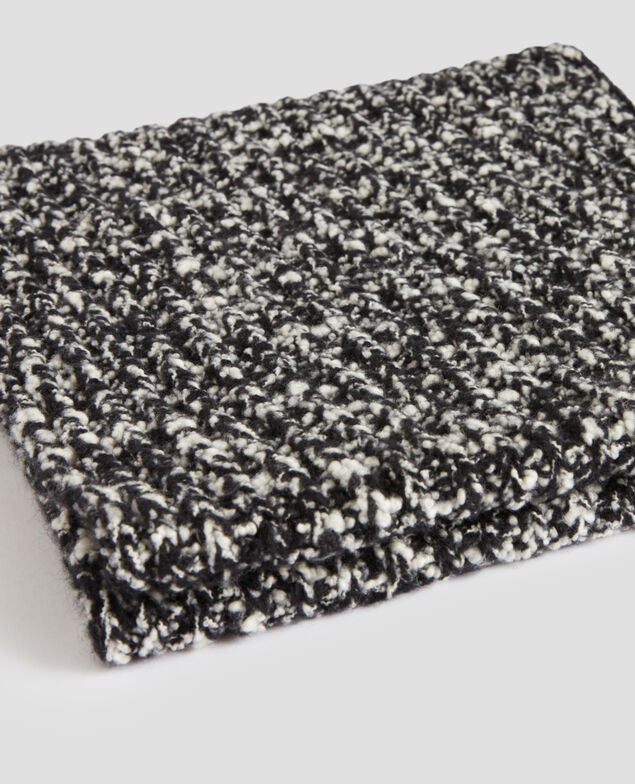 Bouclé wool snood I099 boucle blk/white
