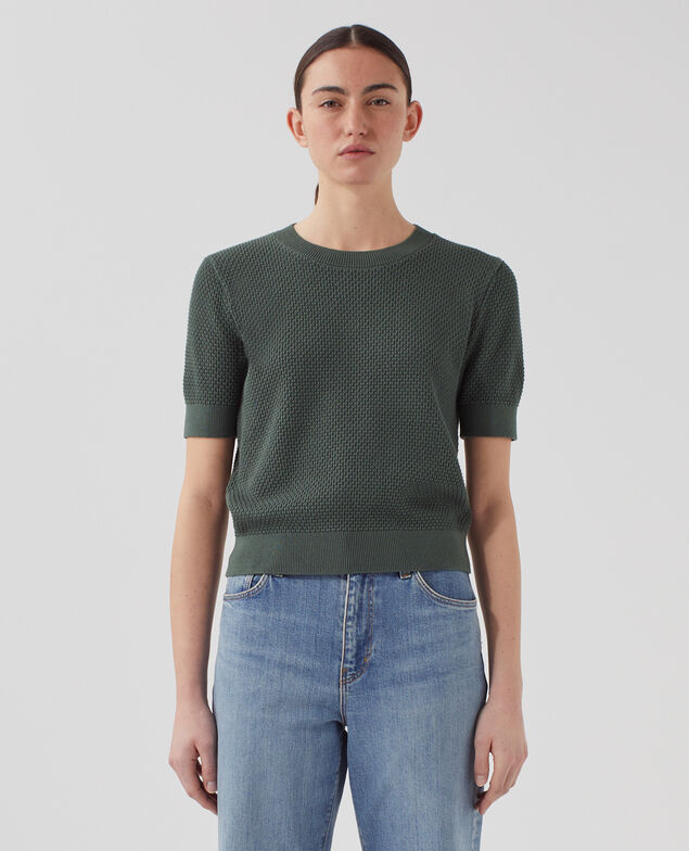 Short-sleeve cotton jumper U540 green