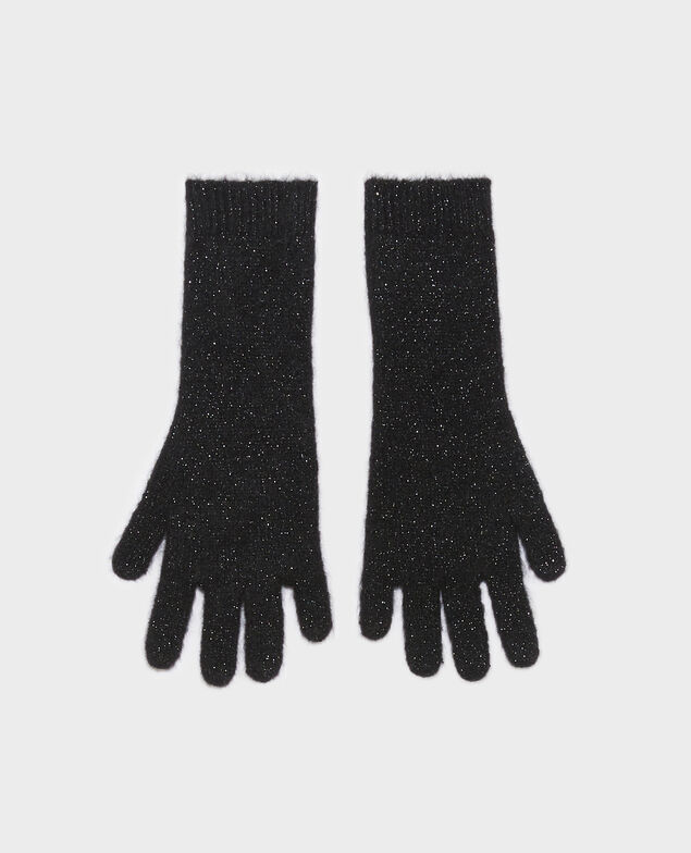 Alpaca wool blend gloves A092 black knit