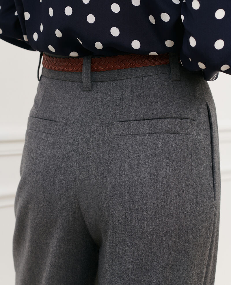 YVONNE - Wide cashmere wool trousers 4275 medium_grey_melange Mafare