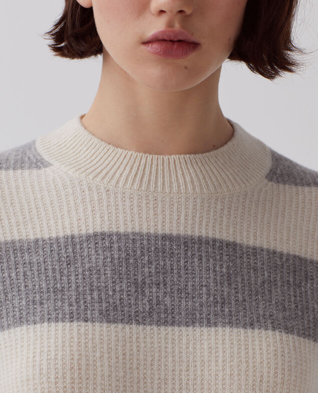 Wool jumper I014 st grey/white
