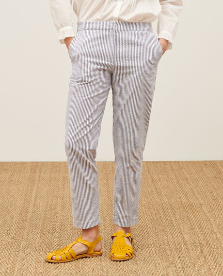 MARGUERITE - Cigarette trousers Str navy Nyokeasy