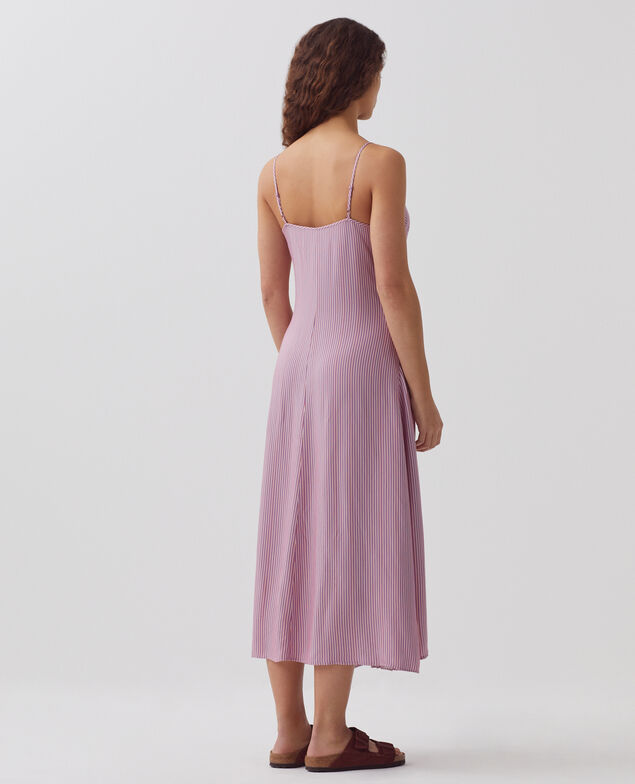 Spaghetti strapped dress 0721 lilac stripe