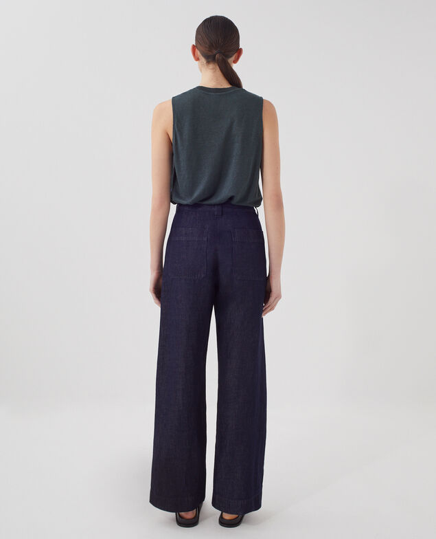 BLANDINE - Straight trousers H680 rinse