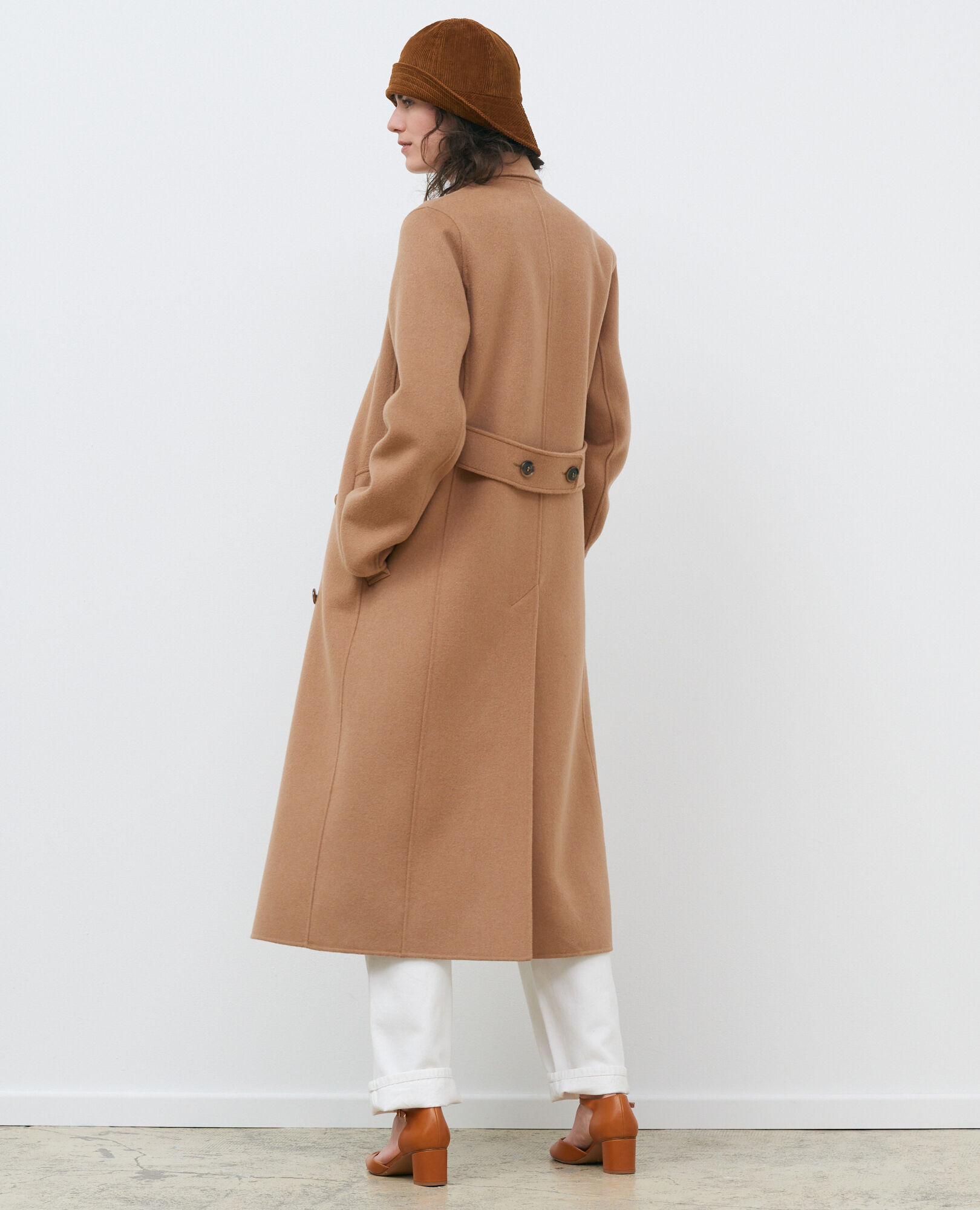  Double-sided wool and cashmere overcoat Latte Minard