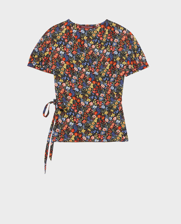 Printed wrap top Prairie black beauty