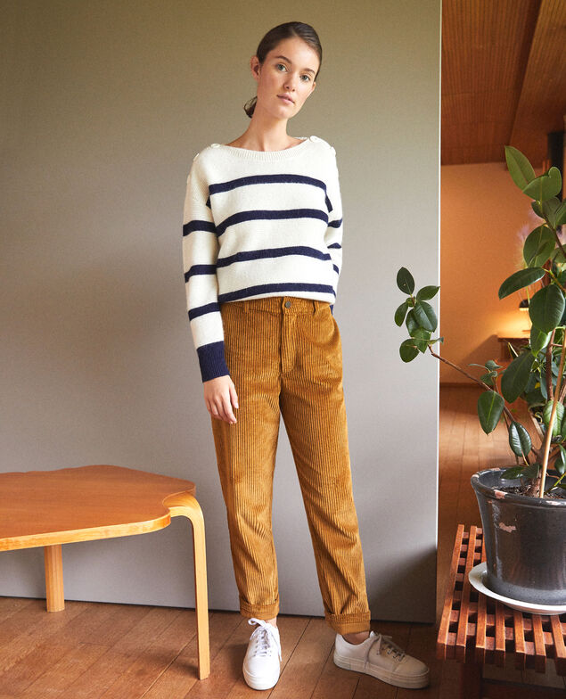 Ribbed corduroy trousers Golden brown