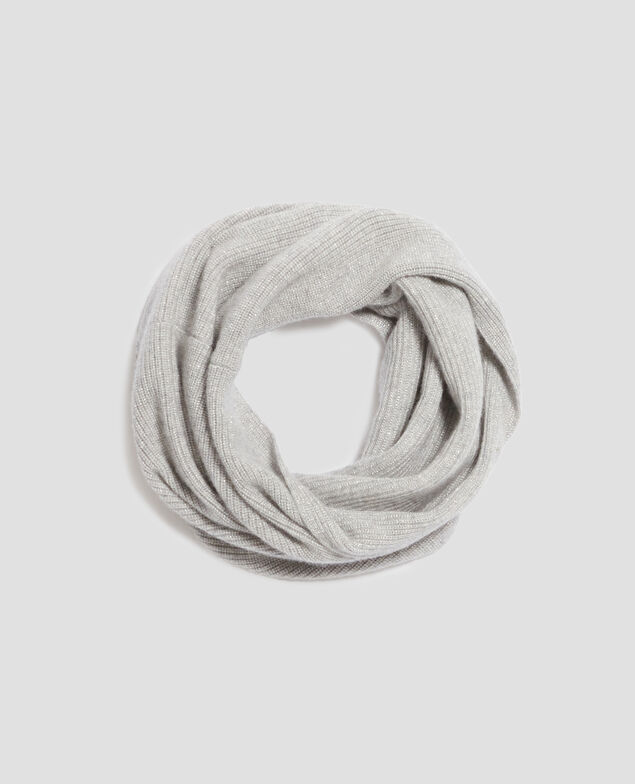 Cashmere blend snood I025 ashen gray lurex