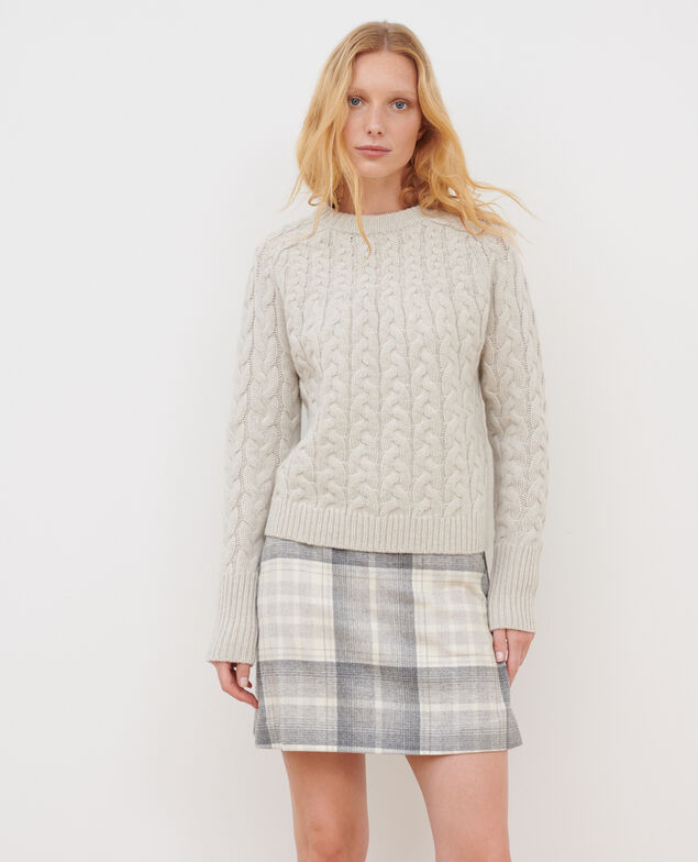 Merino wool blend round neck jumper