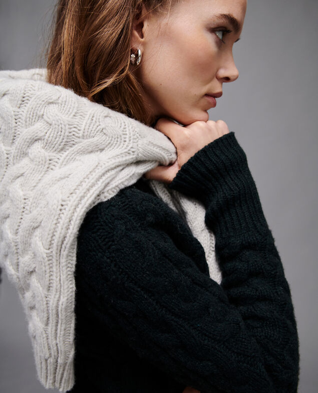 Merino wool blend round neck jumper