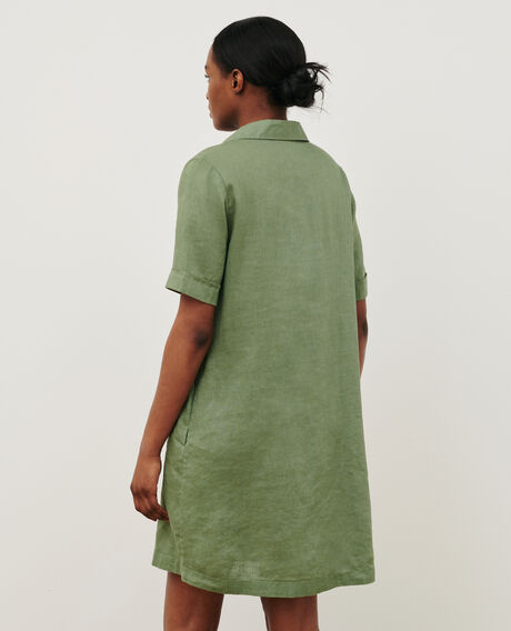 DAISY - Iconique linen dress 52 green 2sdr355f04