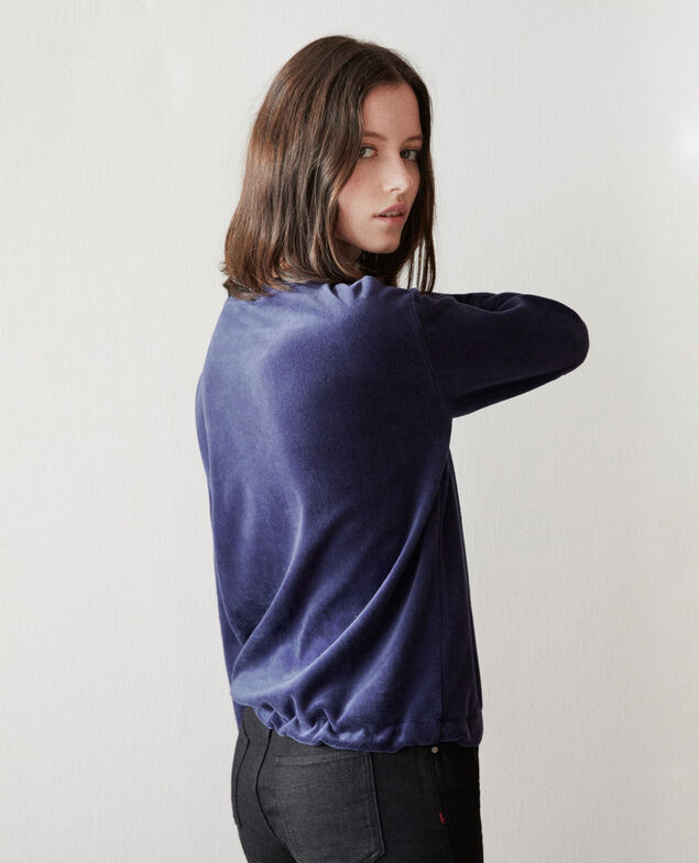 Velvet sweater Medieval blue
