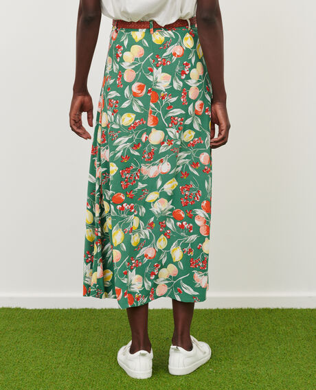 FRANCINE - Floaty midi skirt 103 print green 2ssk340v02