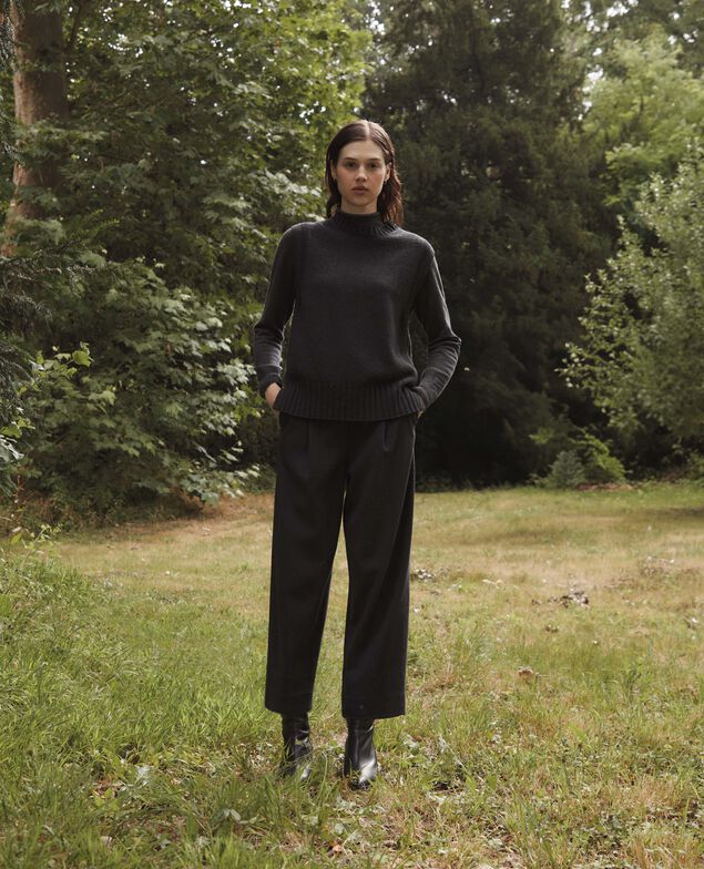 PEGGY - Wool blend carrot trousers