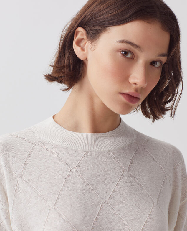 Short-sleeve jumper H013 gardenia