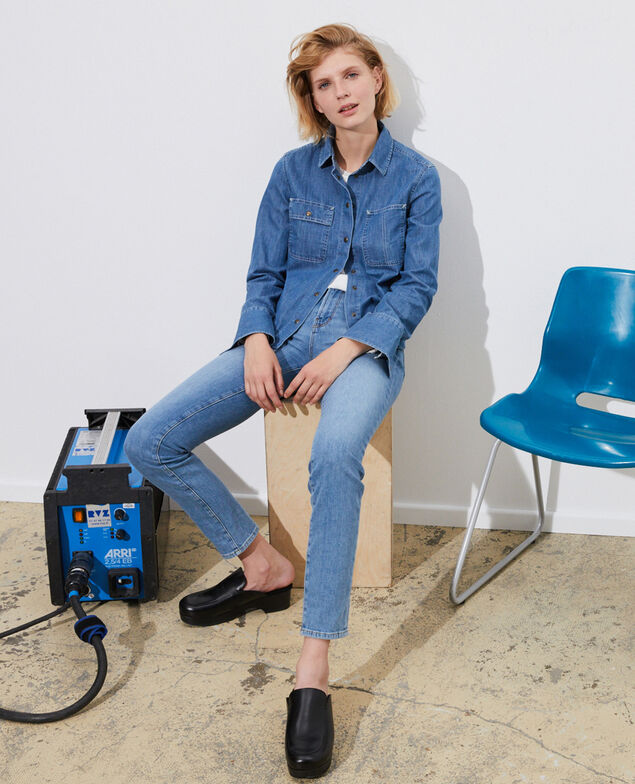 Denim shirt with pockets Denim medium wash