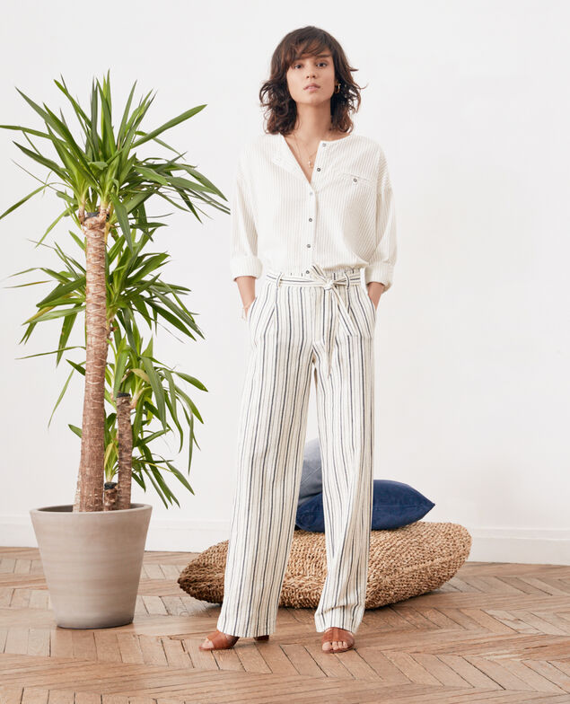 Striped shirt Off white/navy stripes