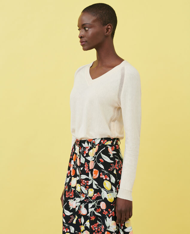 Mixed silk jumper 30 natural