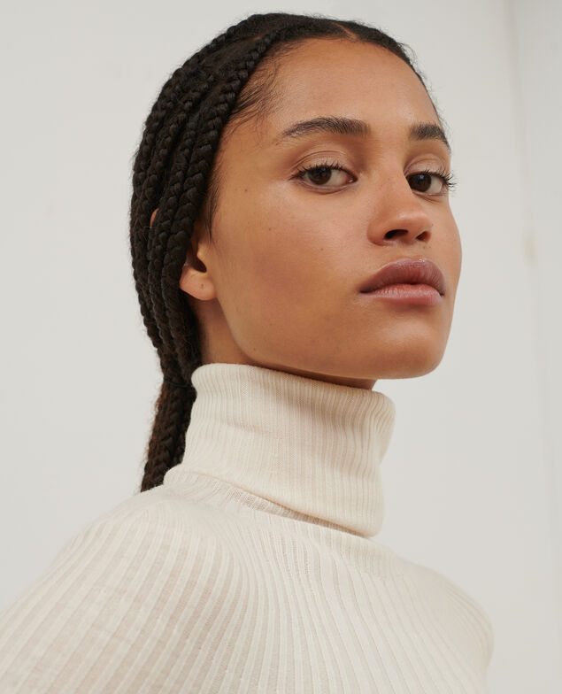 Merino wool blend roll neck jumper