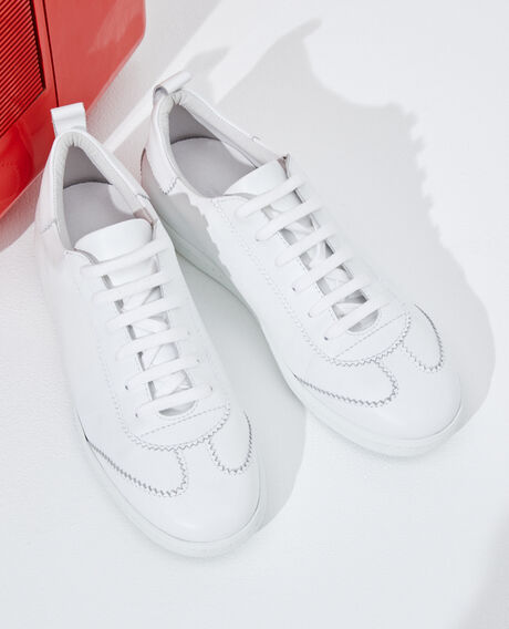 Lace-up leather sneakers Brilliant white Nouveau