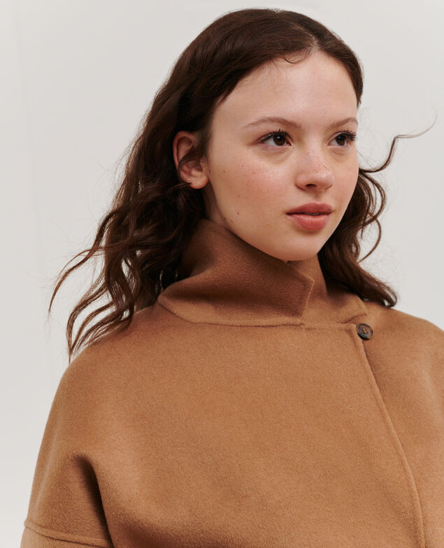 Wool blend short coat Latte
