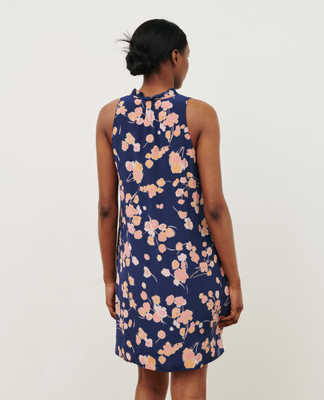 Silk dress Print navy 2sdr447s01