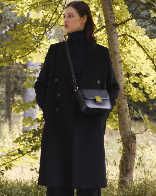 Long wool blend coat 8824 09 BLACK