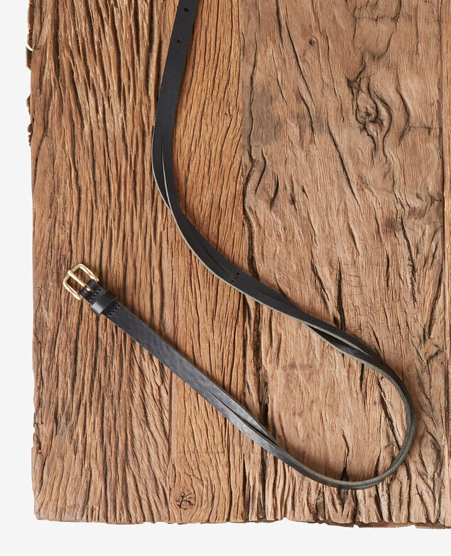 Braided leather belt Noir