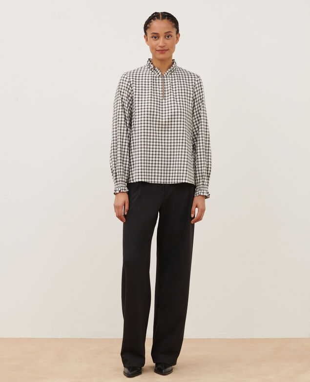Blouse in mixed cotton
