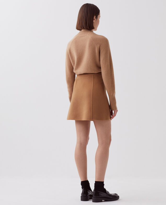 Double-sided mini skirt I340 toasted coconut