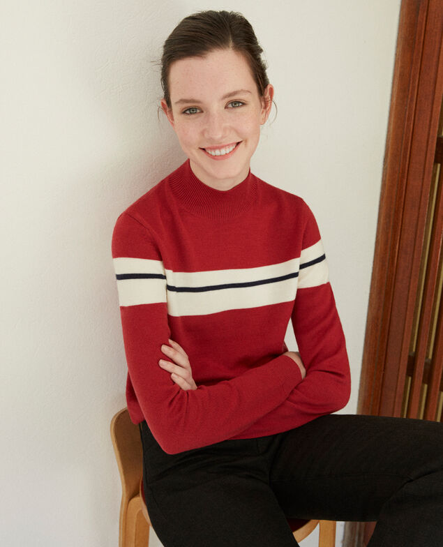 Merino wool jumper Red