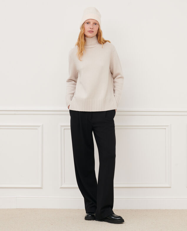 Virgin wool polo neck jumper 6000c rainy day