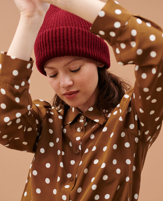 SIBYLLE - Silk shirt 8856 24 BROWN DOTS