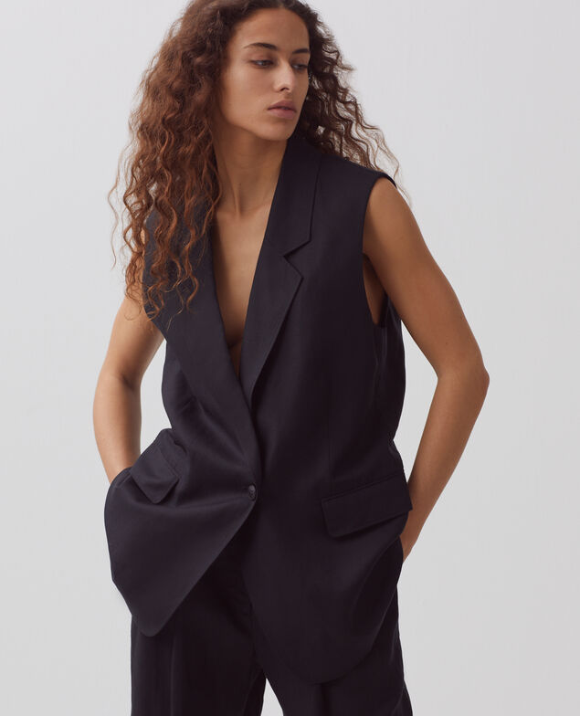 Sleeveless blazer H091 black beauty