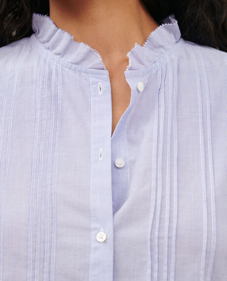 Cotton shirt 0612 blue mini stripes 3ssh007c21
