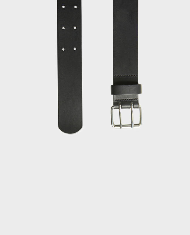 Leather belt with rectangular buckle Black beauty