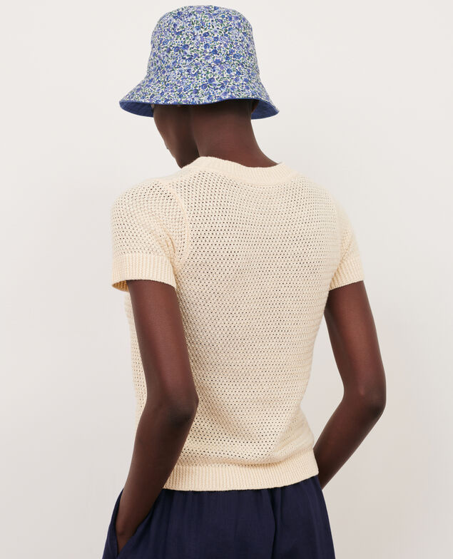 Short-sleeve linen jumper 01 white
