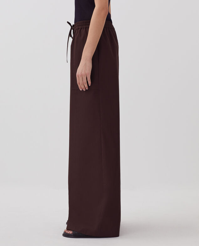 YVONNE - Loose trousers J790 chocolate plum