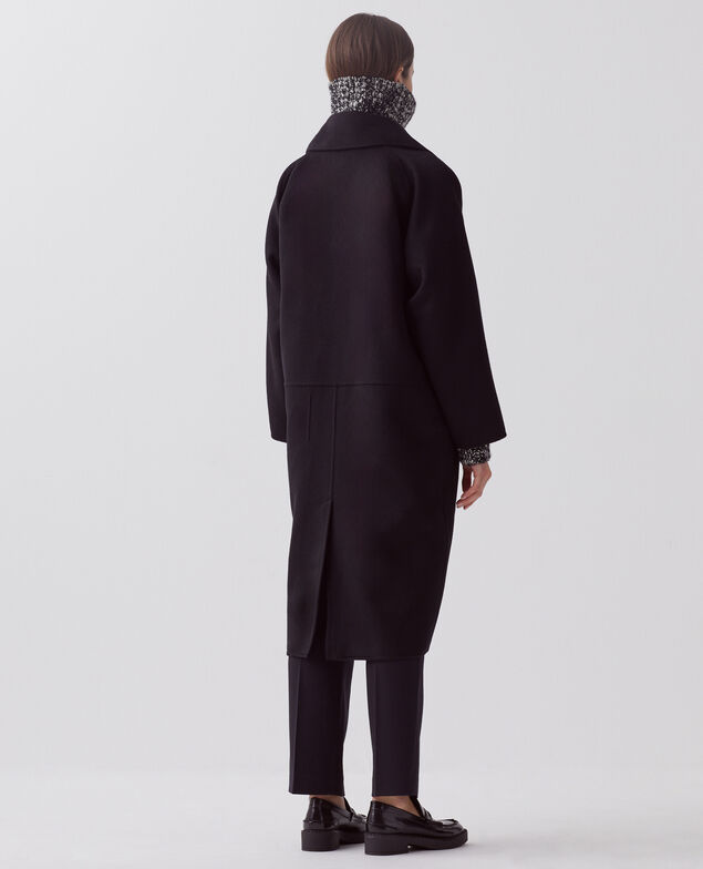 Double-sided long coat H091 black beauty