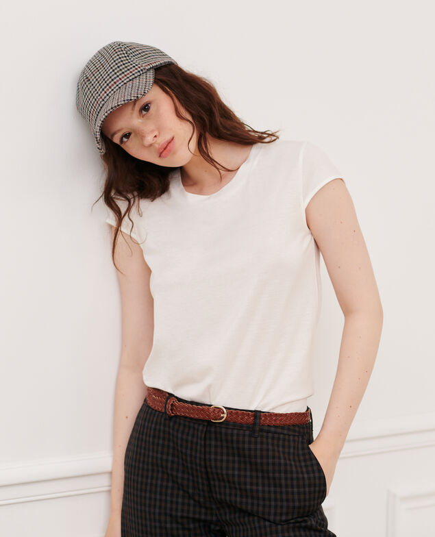 MANON - Round neck cotton blend t-shirt 06 gray
