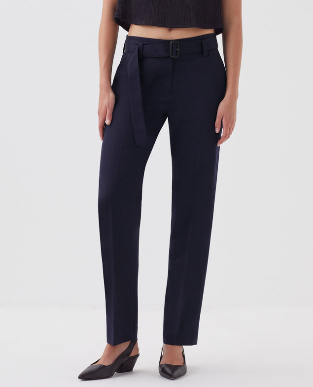 COLETTE - Slim fit straight wool trousers H695 night sky