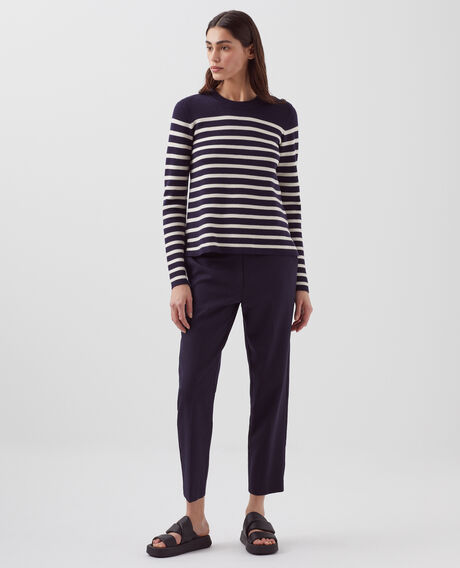 MADDY - Striped merino wool jumper 8875 69 navy stripes 2wju244w21