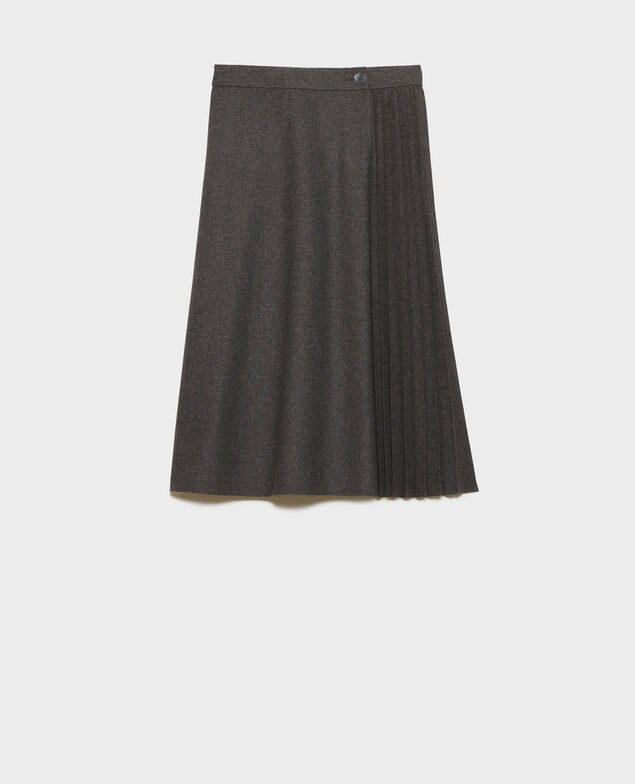 Flannel pleated skirt 7035 03_greymelange