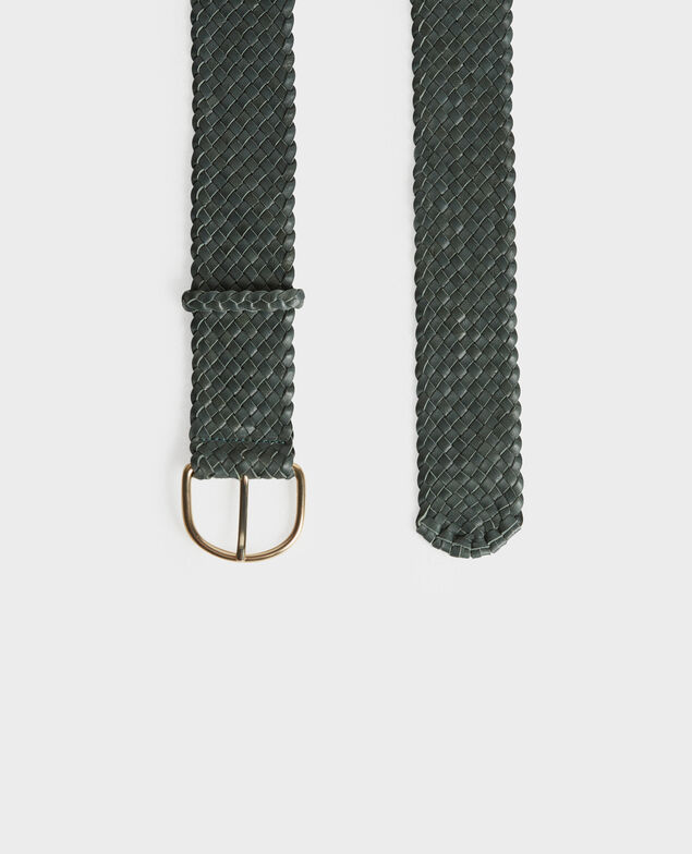 Leather belt 58 green